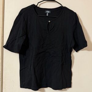 Jones New York Black Short Sleeve Tee